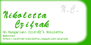 nikoletta czifrak business card